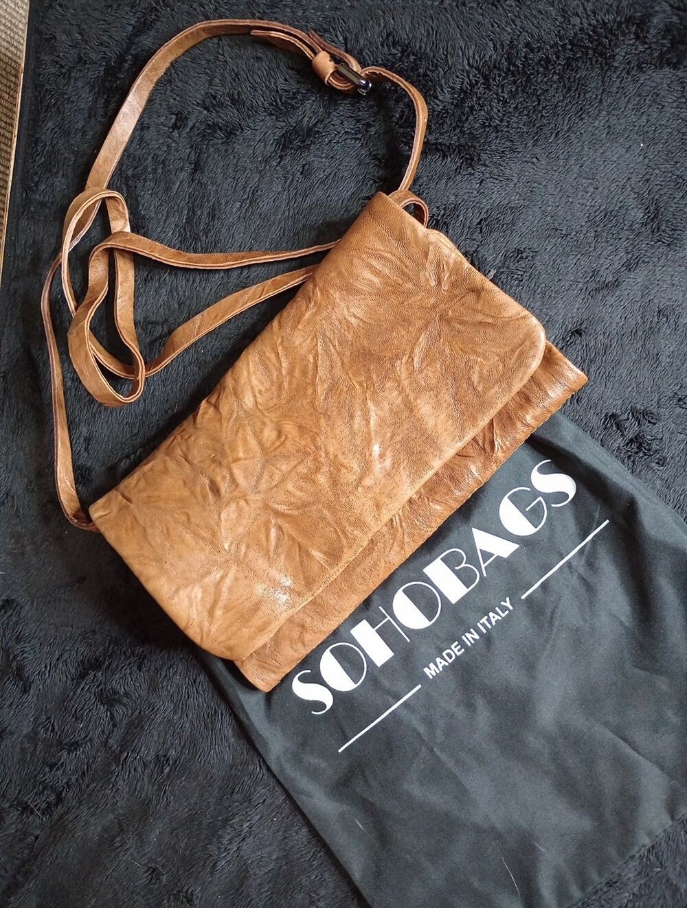 SOHO BAGS leather crossbody purse fliptop with SOHO purse bag